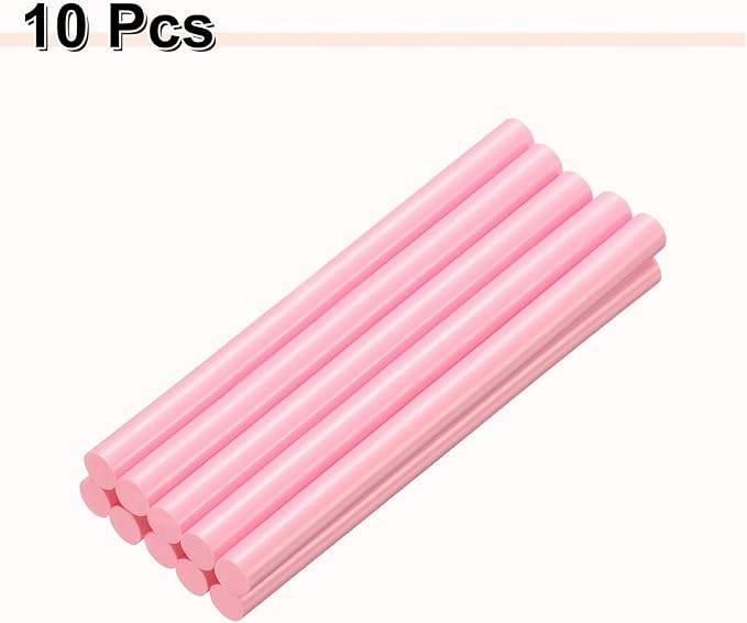 HARFINGTON 10pcs Hot Glue Sticks 0.43" Dia x 5.91" Long EVA Mini Hot Melt Adhesive Glue Stick for Hot Melt Gun Wood Plastic Glass Flowers Fabrics Foam, Pink