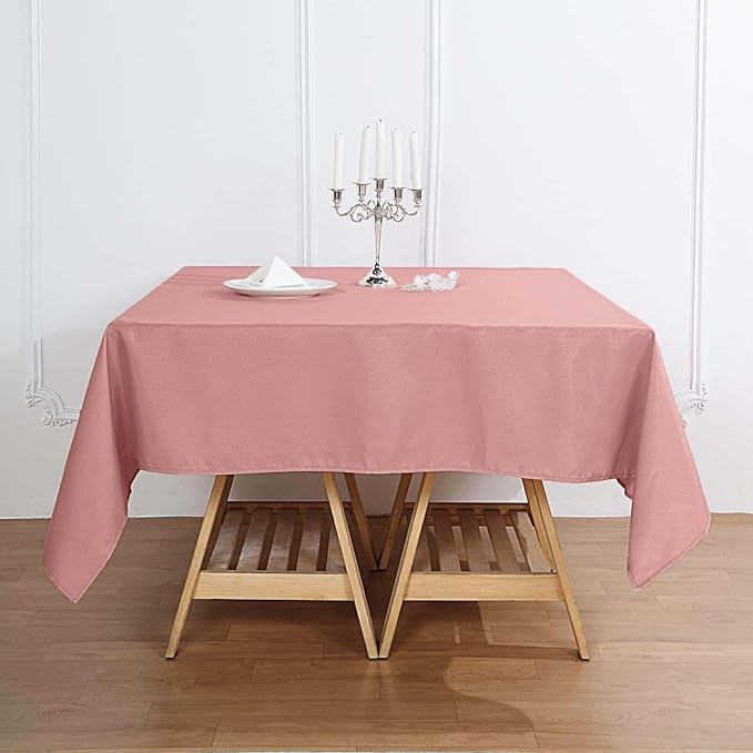 Efavormart 70" Square Linens Dusty Rose Wholesale Linens Polyester Square Linen Tablecloth for Wedding Banquet Restaurant