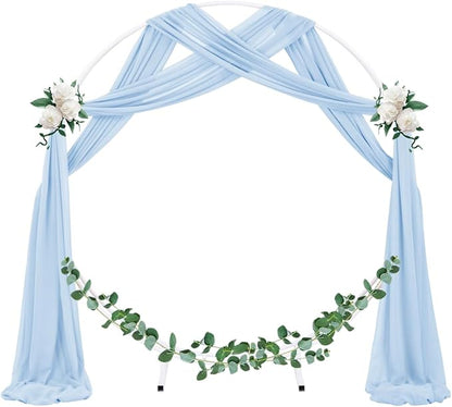 Socomi Wedding Arch Draping Fabric 1 Panel 29" x 19Ft Baby Blue Sheer Chiffon Curtain Drapes 6 Yards for Wedding Ceremony Birthday Party Decoration