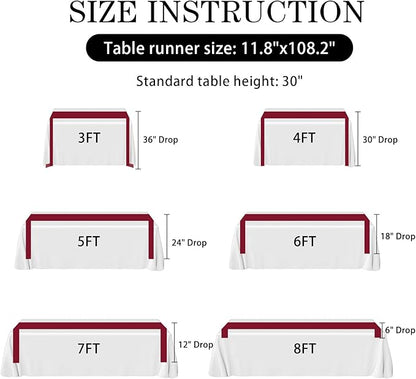 SHEJIZE 2 Pack Wine Red Satin Table Runner 12x108 Inches Long, Bright Silky Smooth Satin Table Runner Table Decor for Wedding Banquet Christmas Prom Event Birthday Party