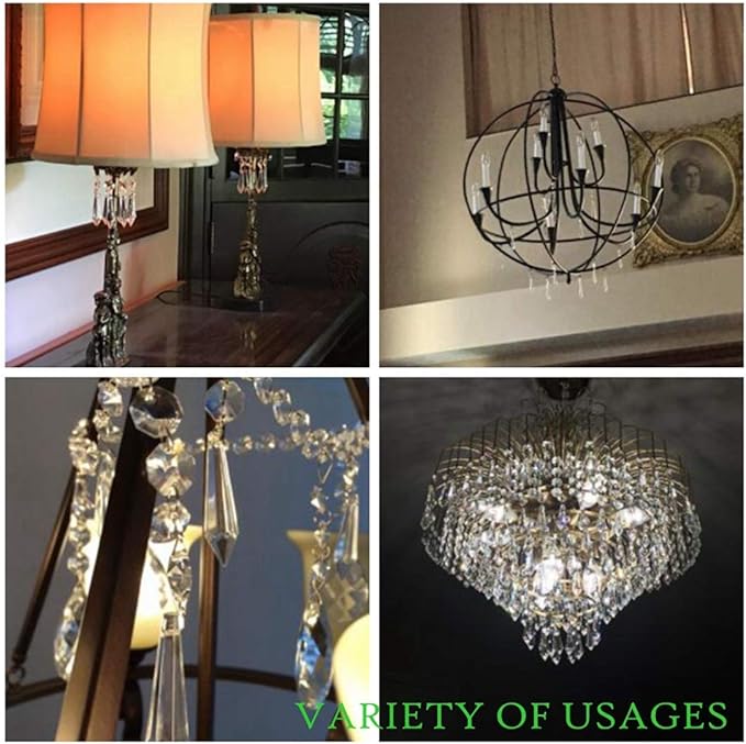 H&D HYALINE & DORA 20PCS 55mm Clear Chandelier Icicle Crystal Prisms Lamp Decoration