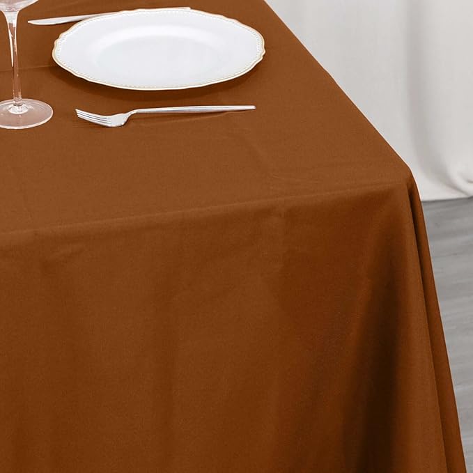 Efavormart 70" Square Linens Cinnamon Brown Wholesale Linens Polyester Square Linen Tablecloth for Wedding Banquet Party Restaurant