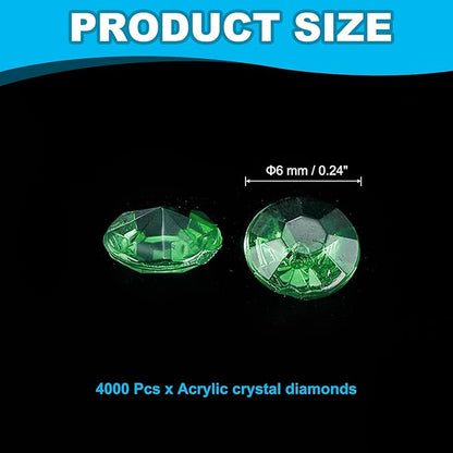 PATIKIL 4000 Pcs Wedding Table Scatter Confetti Crystals 6mm Acrylic Diamonds Vase Fillers Gems for Table Centerpiece Decorations Party Vase Beads, Dark Green