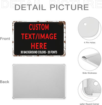 Custom Sign Personalized Custom Metal Sign, Customize For Office, Business, Workplace, Office, Home, Delivery Signs 8x12