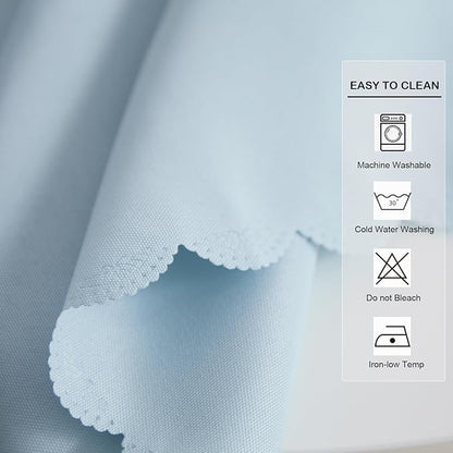 Small Square Light Blue Tablecloth 24 x 24 Inch Polyester Fabric Washable Table Cover Decorative Wrinkle Resistant Solid Color Table Cloth for Nightstand Party Wedding Camping