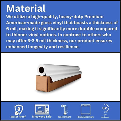 Custom Stickers Vinyl Waterproof Dishwasher Safe, UV Resistant 1.5-10 in. Make Your Own Personalized Stickers Labels for Your Brand, Text Image, or Logo. Made USA