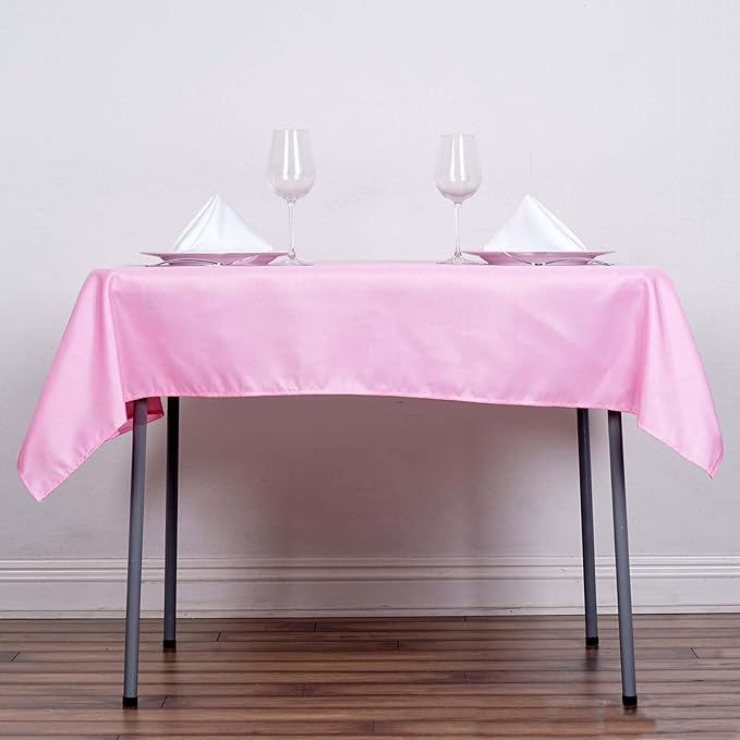Efavormart 54x54 Pink Wholesale Linens Seamless Polyester Square Linen Tablecloth for Wedding Banquet Party Restaurant