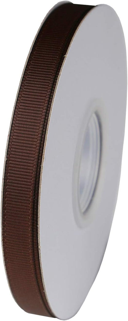 ITIsparkle 3/8" Inch Grosgrain Ribbon 50 Yards-Roll Set for Gift Wrapping Scrap Books Party Favor Hair Braids Baby Shower Decoration Cake Decoration Floral Arrangement Craft Supplies, Brown Ribbon
