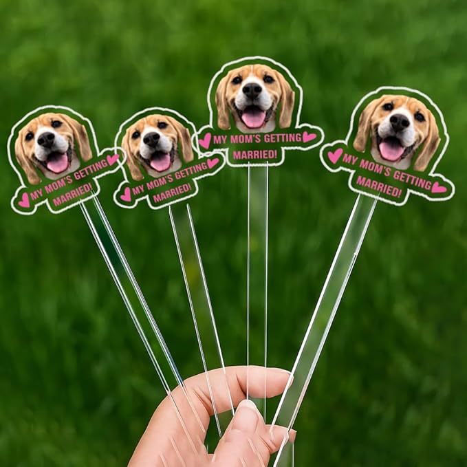 Personalized 50 pcs Double-Sided Wedding Pet Stir Sticks, Custom Dog Cat Stir Stick, Acrylic Cocktail Stirrers, Wedding Drink Stirrers, Bachelorette Party Decorations, Bridal Shower Gifts
