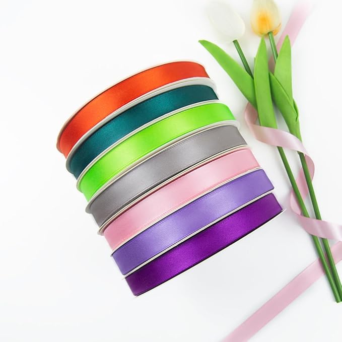 5/8 Inch 100 Yards Satin Ribbon Apple Green, Solid Color Fabric Ribbon for Gift Wrapping, Wedding, Polyester Gift Ribbon for Birthday Party Decoration, Craft, Hair, Floral, Sewing
