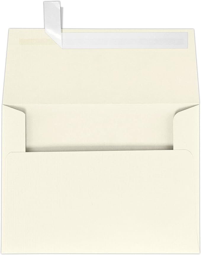 LUXPaper A7 Invitation Envelopes | Peel & Press | 5 1/4" x 7 1/4" | Natural Linen | 80lb. Text | 250 Qty