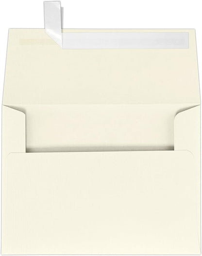 LUXPaper A7 Invitation Envelopes | Peel & Press | 5 1/4" x 7 1/4" | Natural Linen | 80lb. Text | 250 Qty