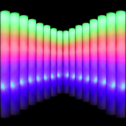 LifBetter Light Up Glow Sticks Bulk, LED Foam Sticks in The Dark with 3 Modes Flashing Led Foam Multicolor Batons Light up Party Favors for Birthdays, Weddings, Concerts, Festivals (68pcs)