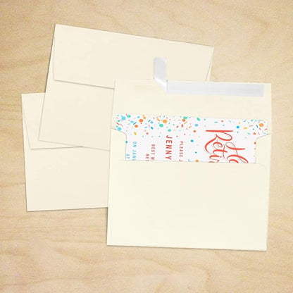 LUXPaper A7 Invitation Envelopes | Peel & Press | 5 1/4" x 7 1/4" | Natural | 80lb. Text | 30% Recycled | 1,000 Qty