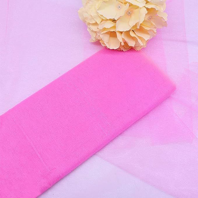 Crystal Organza Tulle Sheer Fabric Backdrop Curtains for Wedding Baby Shower Birthday Party Event Decor, 19” by 30 Yard (Light Pink)