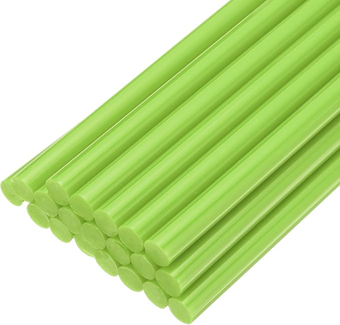 uxcell 20pcs Hot Glue Sticks for Glue Gun 11mm/0.43-inch x 8-inch Mini Hot Melt Adhesive Glue Stick Light Green