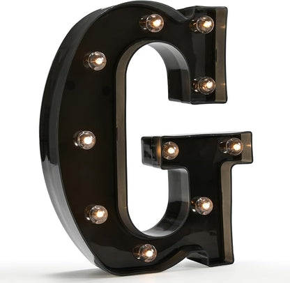 OYCBUZO Light Up Black Alphabet Marquee Letters Sign LED Marquee Number Lights Sign for Night Light Home Bar Christmas Lamp Birthday Party Wedding Decoration G
