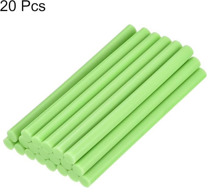 uxcell 20pcs Hot Glue Sticks for Glue Gun 7mm/0.27-inch x 4-inch Mini Hot Melt Adhesive Glue Stick Green