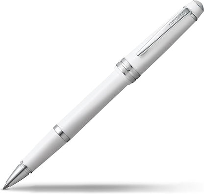 Cross Bailey Light Refillable Rollerball Pen Presented in a Everyday Gift Box - Medium Point, Black Ink, Polished White