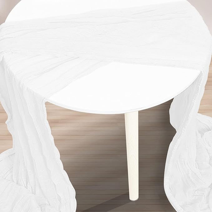 6 Pack White Cheesecloth Table Runner 35x120 Inch 10Ft Rustic Gauze Cheese Cloth Thanksgiving Table Runner Sheer Cheesecloth Table Runners for Wedding Party Bridal Shower Decoration