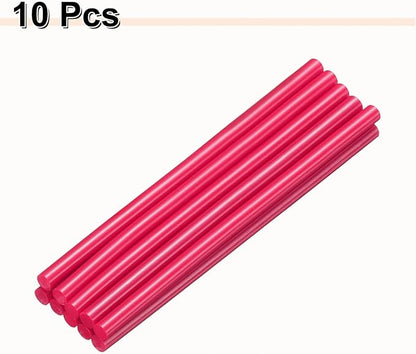 HARFINGTON 10pcs Hot Glue Sticks 0.28" Dia x 5.91" Long EVA Mini Hot Melt Adhesive Glue Stick for Hot Melt Gun Wood Plastic Glass Flowers Fabrics Foam, Rose Red