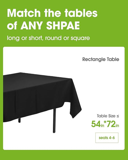Pureegg Plastic Table Cloth Disposable 10 Pack, 54 x 72 Inch Table Cloths, Halloween Party Decorations, Summerween Decor, Halloween Tablecloths, Rectangle, Plastic Cover, Leakproof & Sturdy, Black