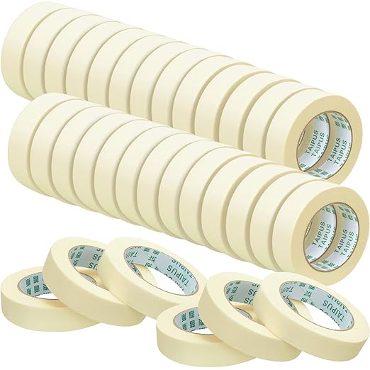 Masking Tape Bulk General Purpose Masking Painting Tape 55 Yards for Painting Home Office School Stationery Arts Crafts Basic Use, Easy Removal(45 Rolls,1 Inch)