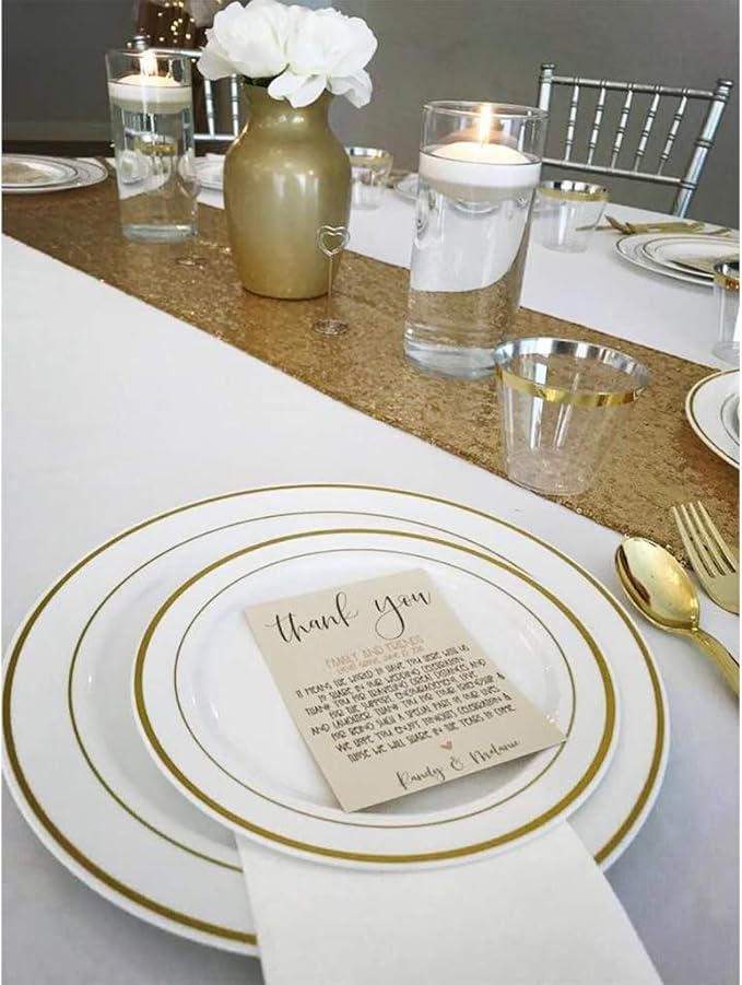 Eternal Beauty Gold Table Runner for Wedding, 2PCS-12x108 Sequin Table Runner Decorations for Birthday Parties, Banquets, Graduations,Christmas