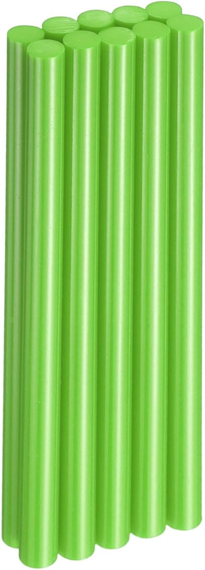 HARFINGTON 10pcs Hot Glue Sticks 0.43" Dia x 7.87" Long EVA Mini Hot Melt Adhesive Glue Stick for Hot Melt Gun Wood Plastic Glass Flowers Fabrics Foam, Light Green