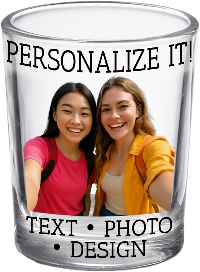 Bridesmaid Custom Shot Glass 2.5oz, Personalized Photo Bride Tribe Gift, Maid of Honor, Custom Printed Picture Wedding Favor, Girls Weekend Keepsake, Bachelorette Party