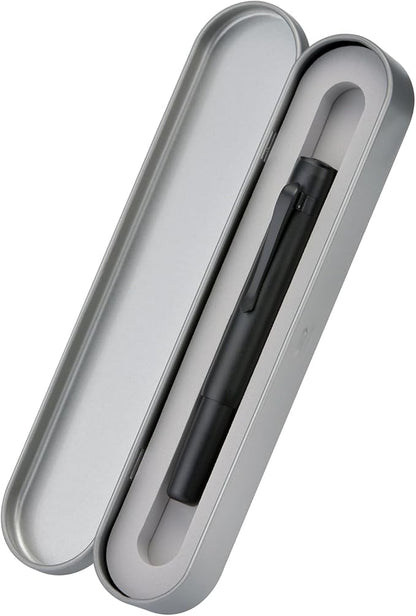 Hongdian M2 Mini Fountain Pen with Extra Fine Soft Nib, Sleek Shape Aluminium Short Pocket Travel Pen (Matte Black)