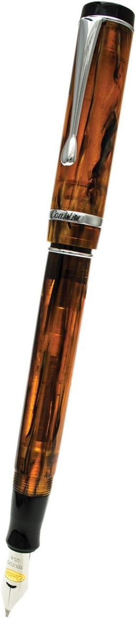 Conklin Duragraph Fountain Pen Amber - Fine Nib, Luxury Writing Instrument, Warm Amber Finish