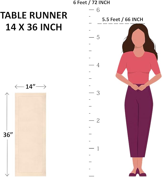 Solino Home Linen Brown Table Runner 36 Inches - Classic Hemstitch, 100% Pure Linen Coffee Table Runner 14 x 36 Inch Ideal for Dresser Tables, Fall, Autumn, Thanksgiving