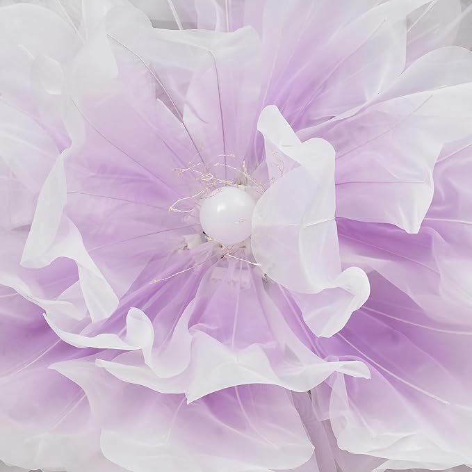 Wedding Giant Electric Artificial Flower, Auto Blooming Artificial Flowers with Lights, Large Peony Electric Flower Decor with Auto Open/Close for Home Wedding Party Decoration, Purple