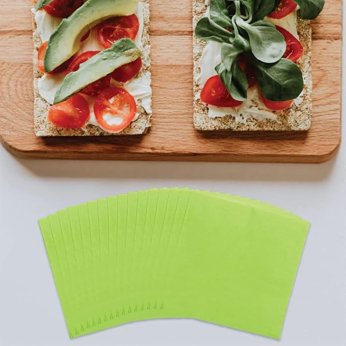 JAM PAPER Small Beverage Napkins - 5 x 5 - Lime Green - 50/Pack