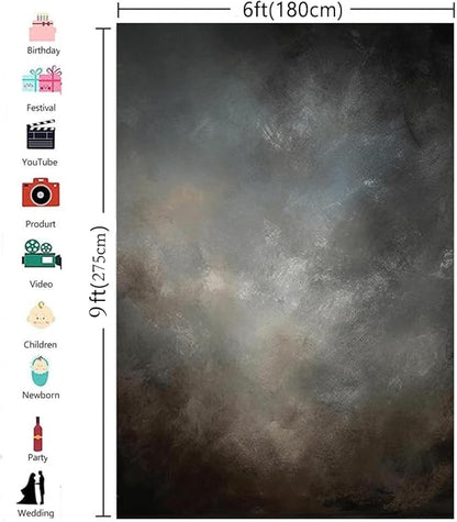 6x9ft Fabric Abstract Backdrop for Photography Vintage Portrait Old Master Background for Studio Prop