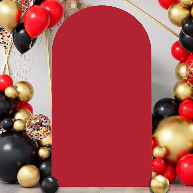 Red Arch Cover Wedding Arch Stand Covers 7.2FT Arch-Backdrop-Cover Spandex Arch Covers Stretchy Backdrop for Arches Wall Panels Chiara Back Drop Cover Baby Shower Balloon Party Decorations