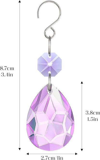 H&D HYALINE & DORA 3Inch Crystal Suncatcher Bauhinia Prisms Pendants 10Pcs Chandelier Crystals Replacement Hanging Sun Catcher Beads for DIY Arts Crafts Decor (Purple)