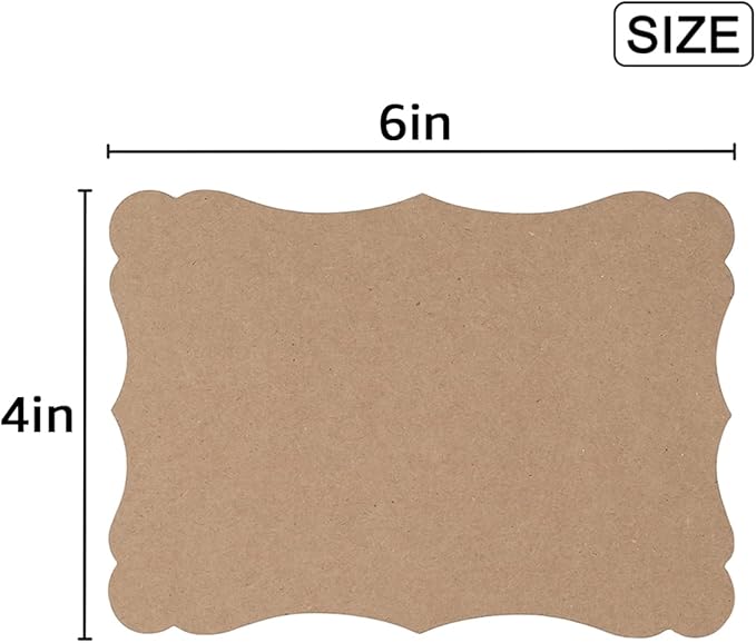 50 Pack Blank Kraft Cards Cardstock Thick Paper Brown Greeting Cards for DIY Gift Card Menus, Baby Shower and Wedding Invitations (Kraft Color, 4x6IN)