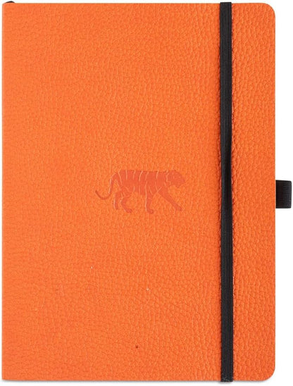 Dingbats A5+ Wildlife Notebook Journal Softcover, Cream 100gsm Ink-Proof Paper, 6 x 8.3 inches, 112 pages (Orange Tiger, Lined Format)