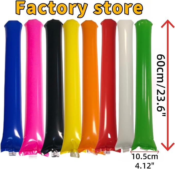 48pcs Round Head Boom Sticks Thunder Sticks Cheering Sticks Team Spirit Plastic Cheerleading Spirit Stick Clapper Inflatable Noise Maker Sports Supply (Green)