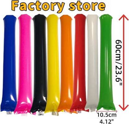 48pcs Round Head Boom Sticks Thunder Sticks Cheering Sticks Team Spirit Plastic Cheerleading Spirit Stick Clapper Inflatable Noise Maker Sports Supply (Green)