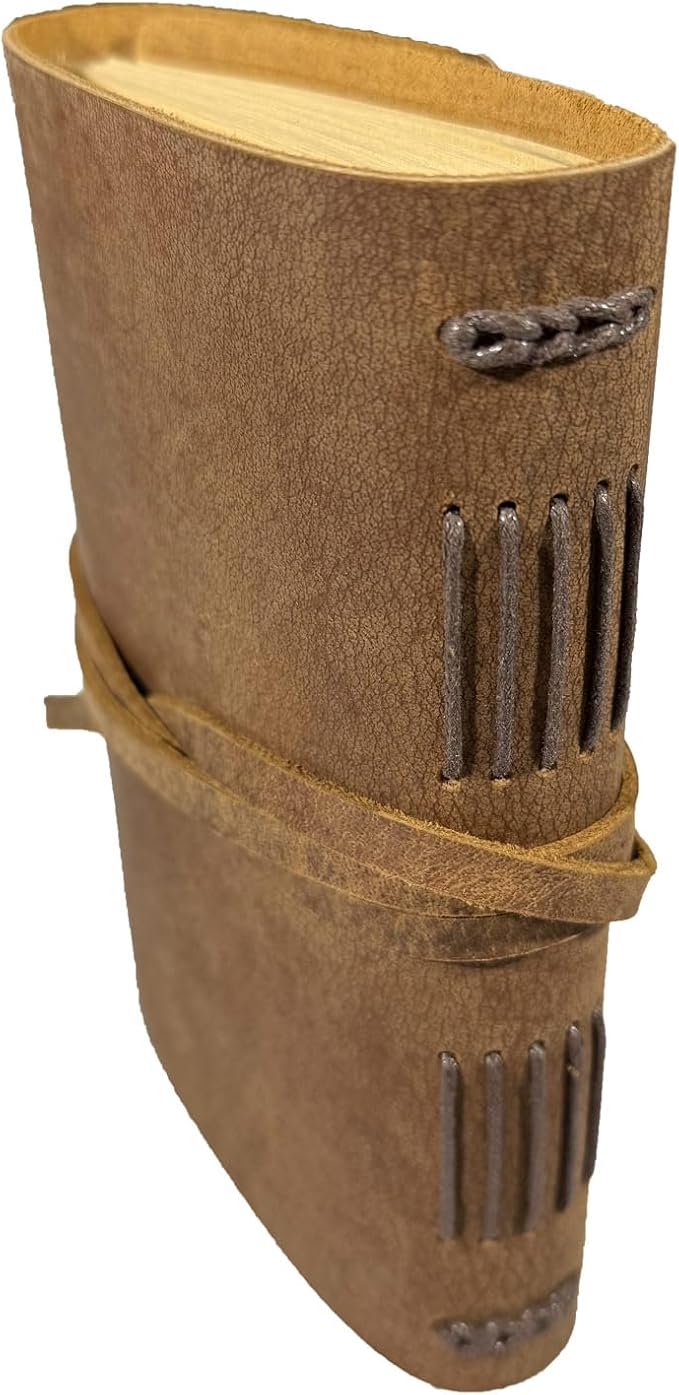 Brown Notebook Journal - Best Genuine Cool Leather Journaling for writers A5 Size Diary 6.2x8.5 Inch,Notepad For Man and Women, Vintage,Gifts,Work,Traveler,Personal