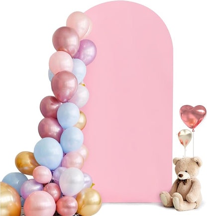 HEMMOTOP Pink Arch Backdrop Cover 7.2 ft (No Arch Stand), Spandex Arch Covers Stretchy Backdrop for Balloon, Birthday Party, Baby Shower, Banquet Arch Decoratio
