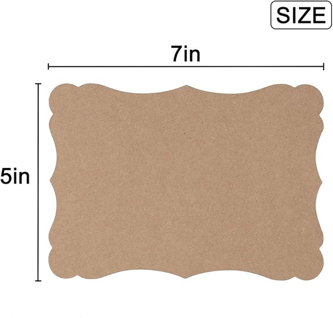 50 Pack Blank Kraft Cards Cardstock Thick Paper Brown Greeting Cards for DIY Gift Card Menus, Baby Shower and Wedding Invitations (Kraft Color, 5x7IN)
