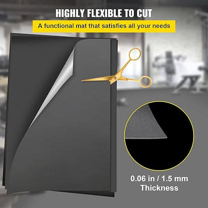 VEVOR Dance Floor, 6.6x3.9ft Dance Floor Roll, 0.06in Thick PVC Vinyl Dance Floor, Black/Grey Reversible Portable Dance Floor, Non-Slip Dance Flooring, Ballet Dance Floor for Jazz, Pop, Lyrical Style