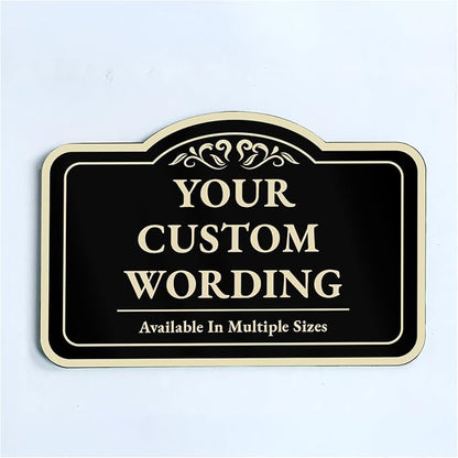 Personalized Custom Decorative Outdoor Metal Signs, Aluminum, Black Charcoal, 18x12 Inches, Waterproof, Made in USA