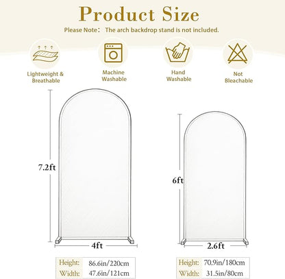 Nude Arch Backdrop Cover for Wedding, 7.2FT 6FT Set of 2 Stretchy Spandex Fitted Arch Stand Cover for Baby Shower, Birthday Party Decor, Chiara Backdrop Cover with Double-Sided Design