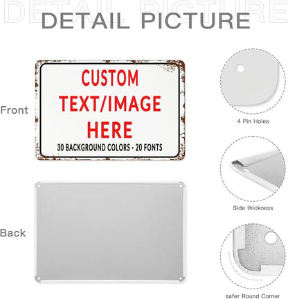 Custom Sign Personalized Custom Metal Sign, Customize For Office, Business, Workplace, Office, Home, Delivery Signs 8x12
