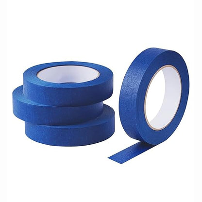 Lichamp 4 Pack Blue Painters Tape 1 inch, Blue Masking Tape 1 inch x 55 Yards x 4 Rolls (220 Total Yards)